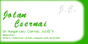 jolan csernai business card